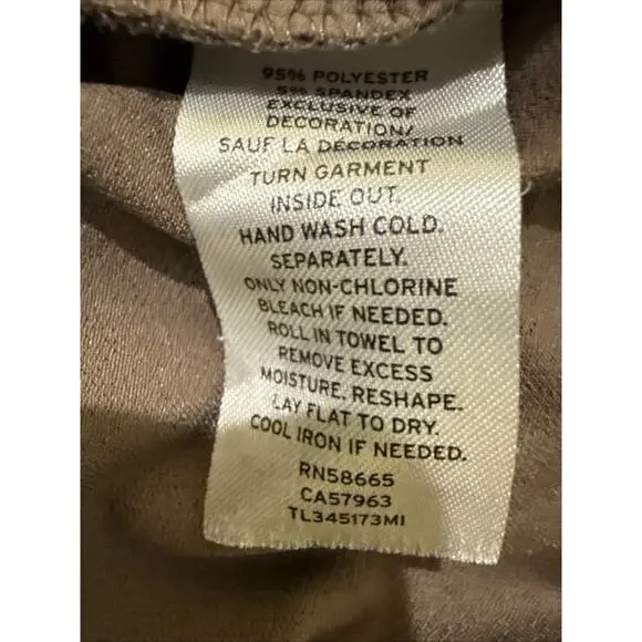 Leith-Womens Pull On Pant-Front Pleat Pockets Lightweight-Dark Taupe-Size L - Picture 8 of 14